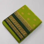 Parrot Green Mysore Silk Saree with Gold Zari Border